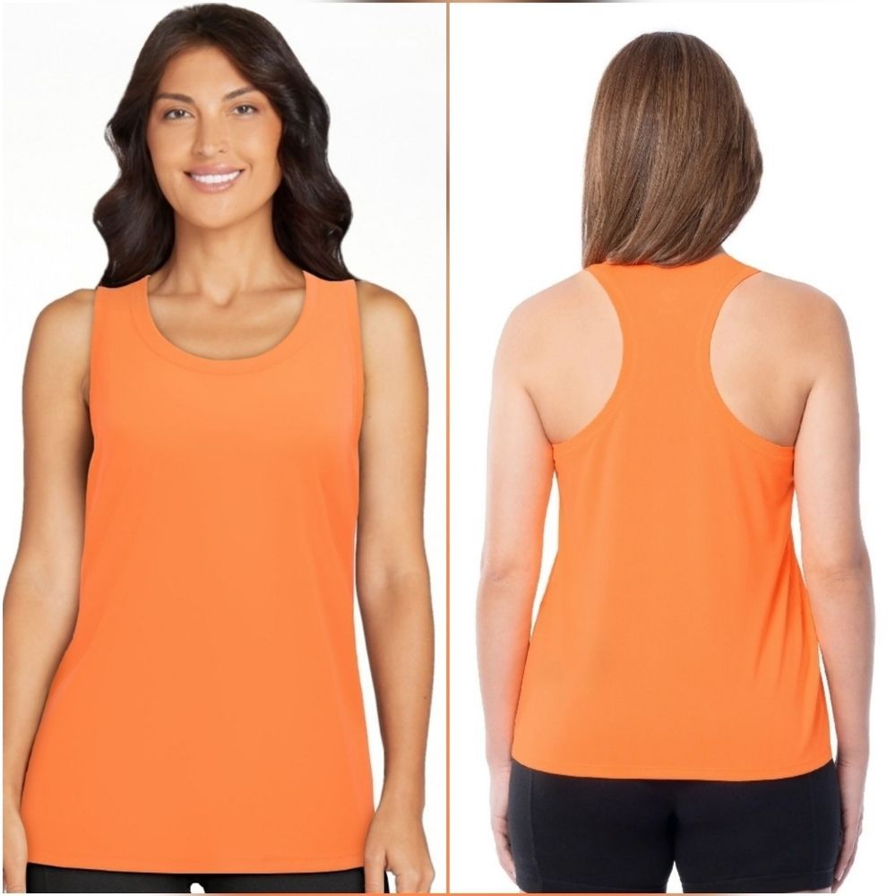 Nwt Neon Orange Racerback Athletic Sleeveless Top Medium — image 3 of 8